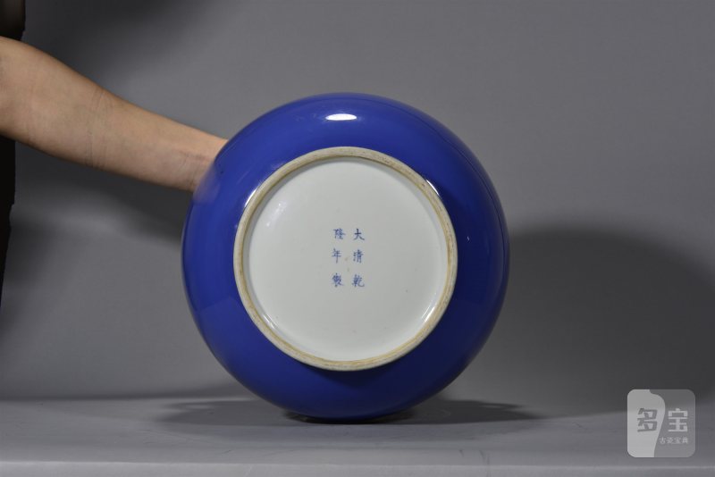 清晚期 天青釉龙耳尊 - 图6